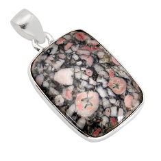 12.70cts natural pink colus fossil 925 sterling silver pendant jewelry y77500