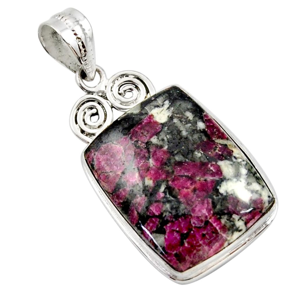 20.07cts natural pink eudialyte 925 sterling silver pendant jewelry r27965