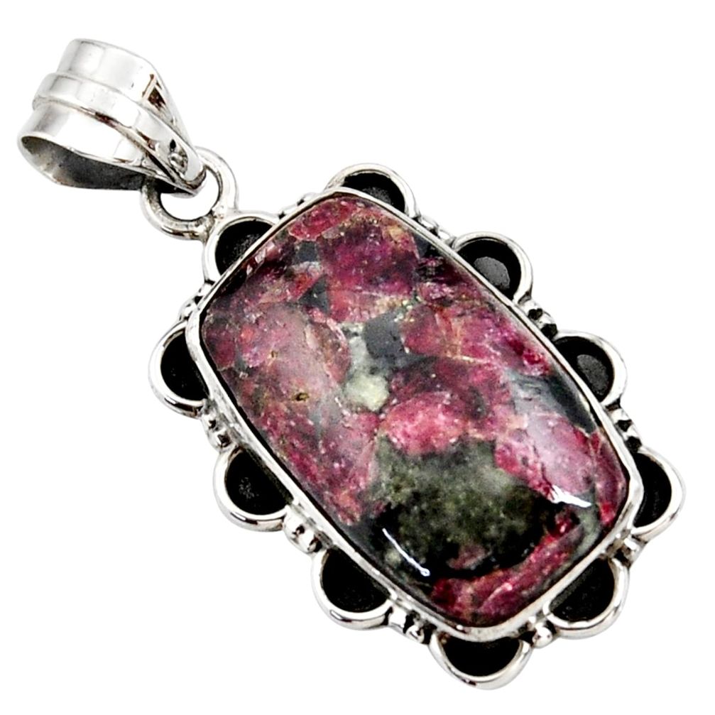 18.10cts natural pink eudialyte 925 sterling silver pendant jewelry r27994