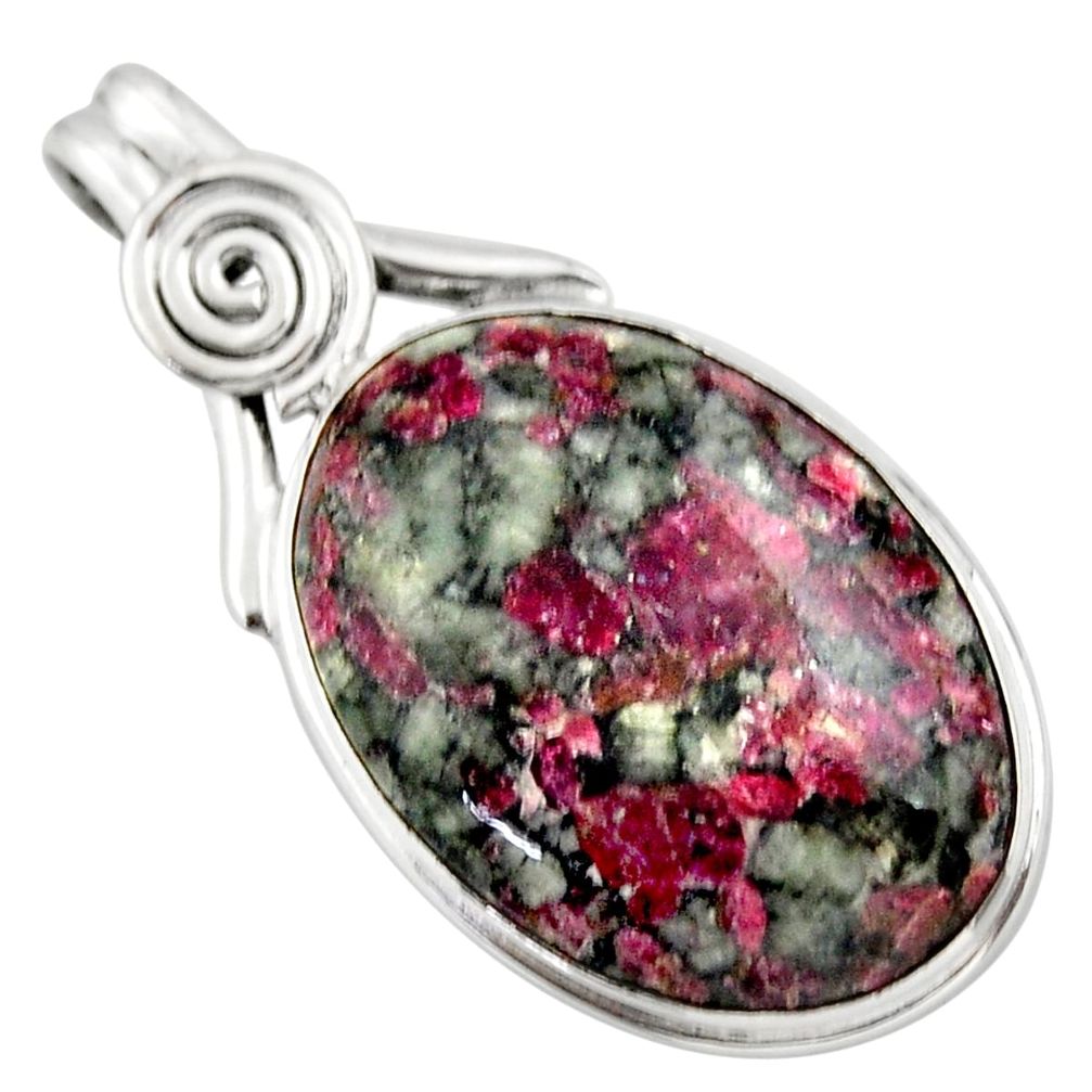 22.44cts natural pink eudialyte 925 sterling silver pendant jewelry r32143