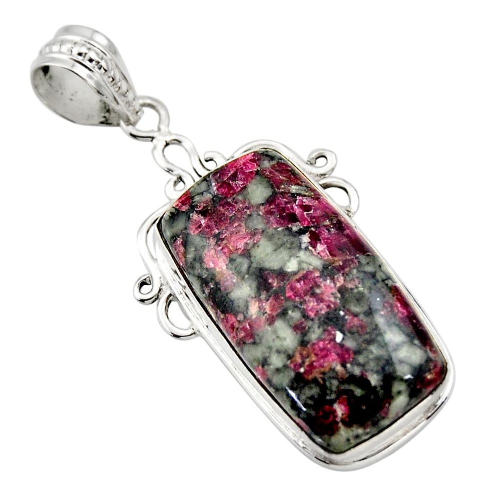 20.07cts natural pink eudialyte 925 sterling silver pendant jewelry r32145