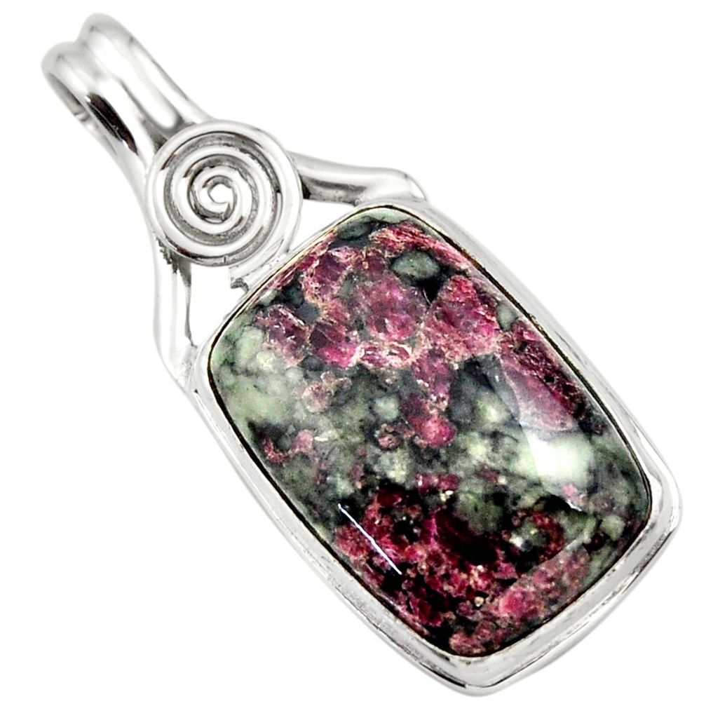 22.44cts natural pink eudialyte 925 sterling silver pendant jewelry r32150