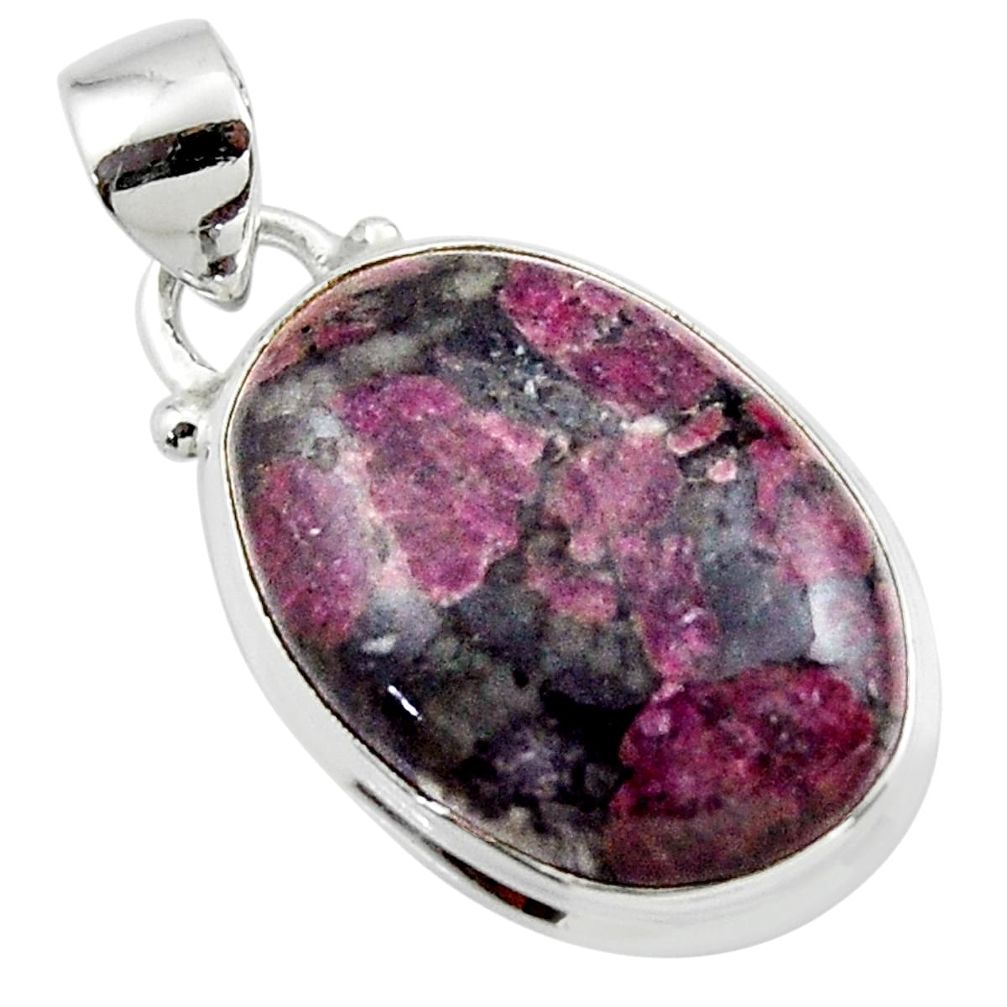 13.73cts natural pink eudialyte 925 sterling silver pendant jewelry r46223