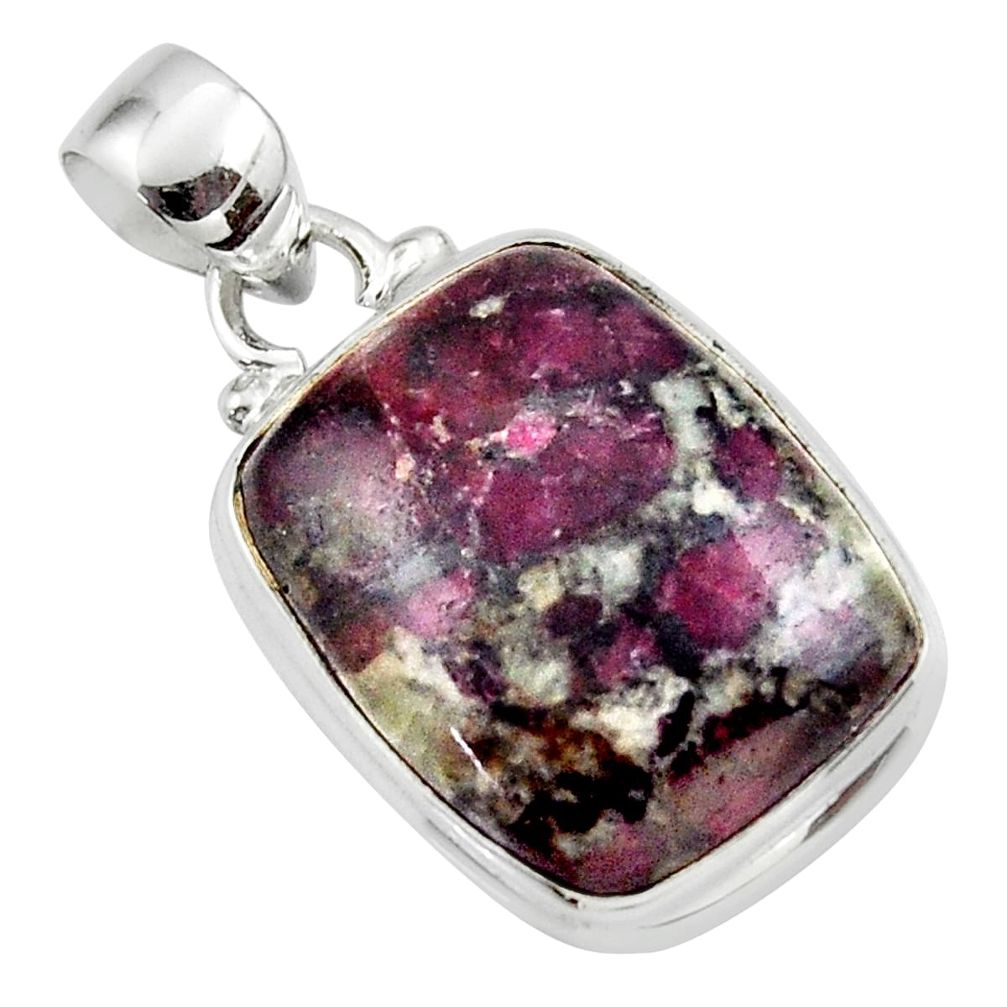 14.05cts natural pink eudialyte 925 sterling silver pendant jewelry r46227