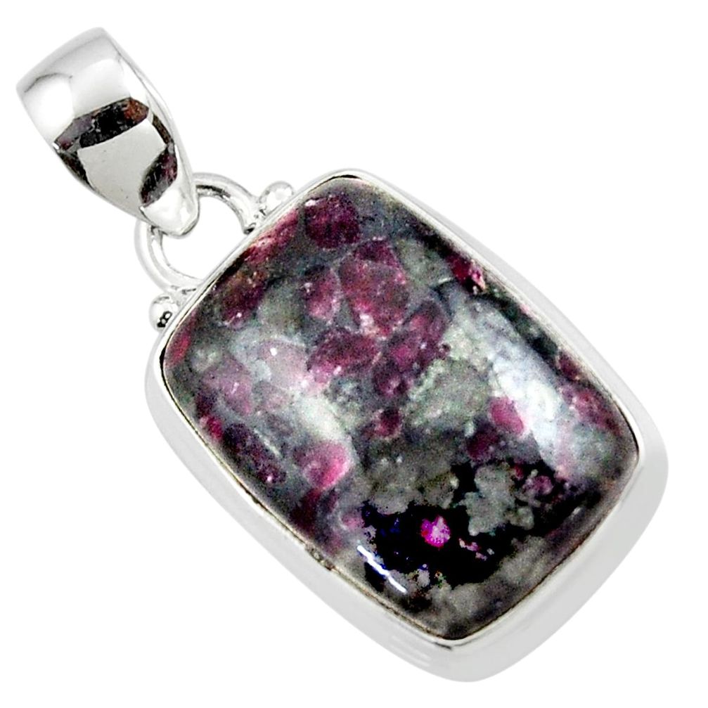 14.18cts natural pink eudialyte 925 sterling silver pendant jewelry r46228