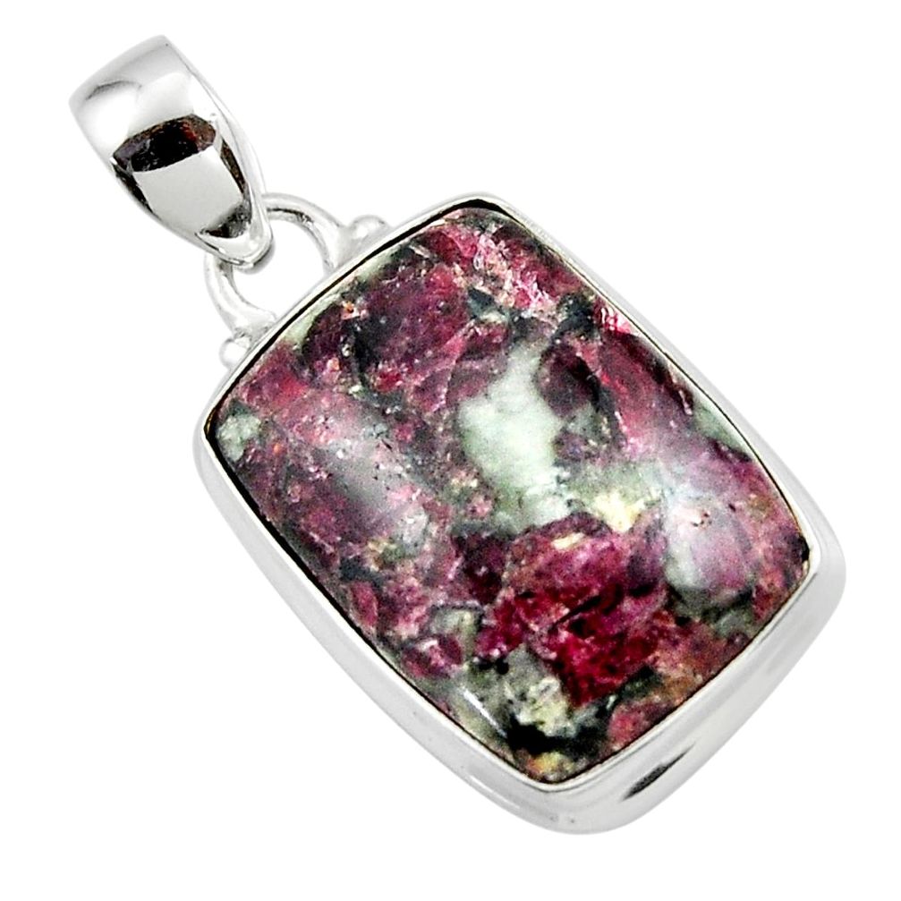 15.85cts natural pink eudialyte 925 sterling silver pendant jewelry r46229