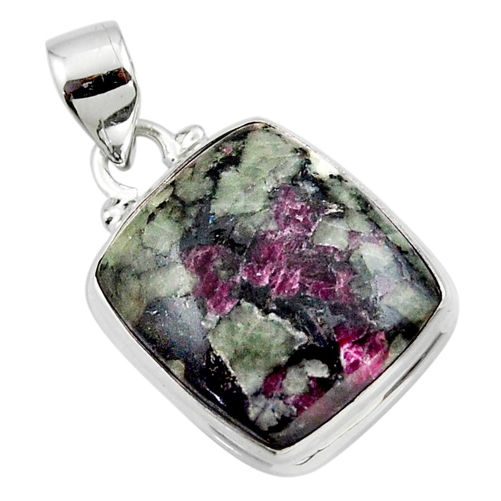 13.67cts natural pink eudialyte 925 sterling silver pendant jewelry r46231