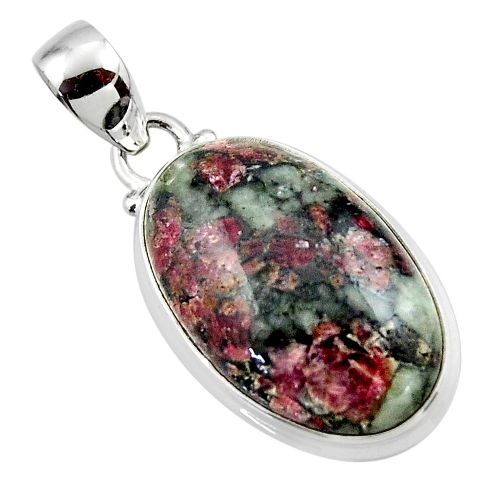 14.33cts natural pink eudialyte 925 sterling silver pendant jewelry r46235