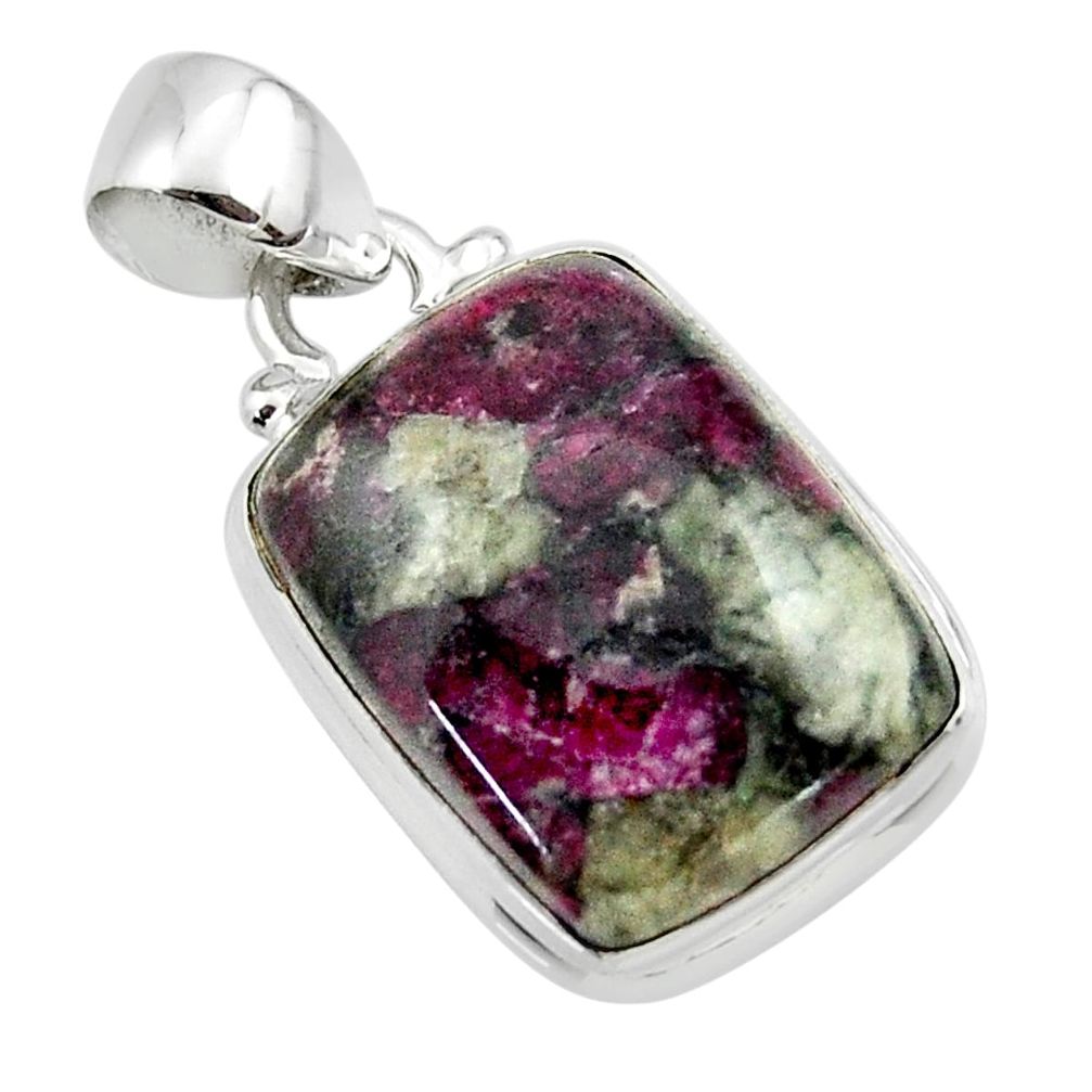 12.93cts natural pink eudialyte 925 sterling silver pendant jewelry r46236