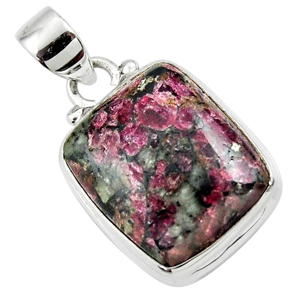 14.15cts natural pink eudialyte 925 sterling silver pendant jewelry r46237