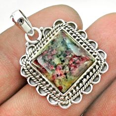 10.02cts natural pink eudialyte 925 sterling silver pendant jewelry t53130