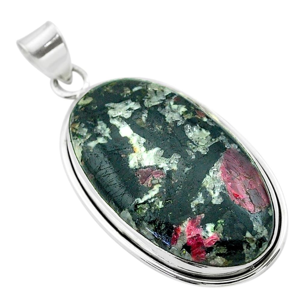 25.41cts natural pink eudialyte 925 sterling silver pendant jewelry t53789