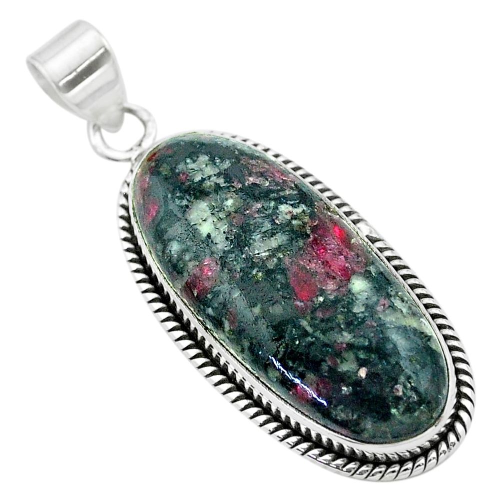22.02cts natural pink eudialyte 925 sterling silver pendant jewelry t53790