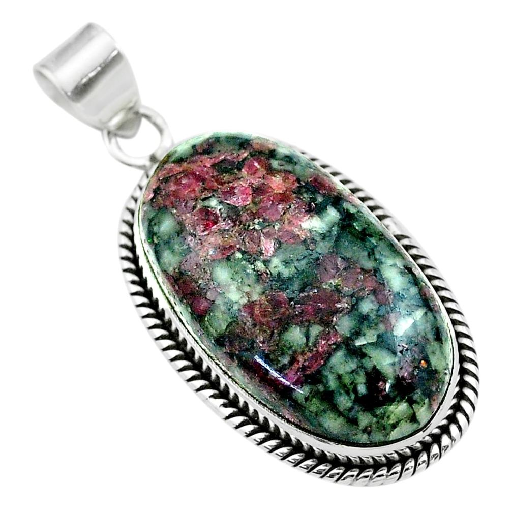 24.38cts natural pink eudialyte 925 sterling silver pendant jewelry t53792