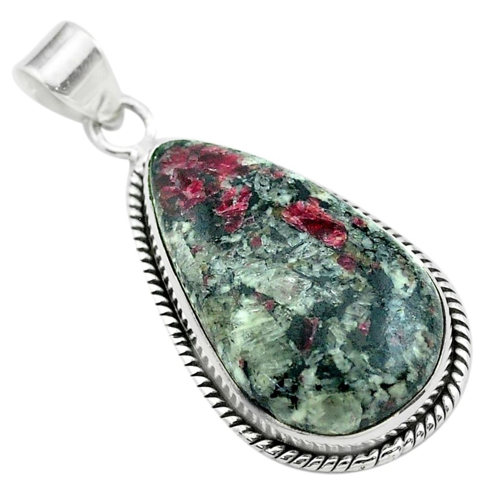 20.98cts natural pink eudialyte 925 sterling silver pendant jewelry t53795