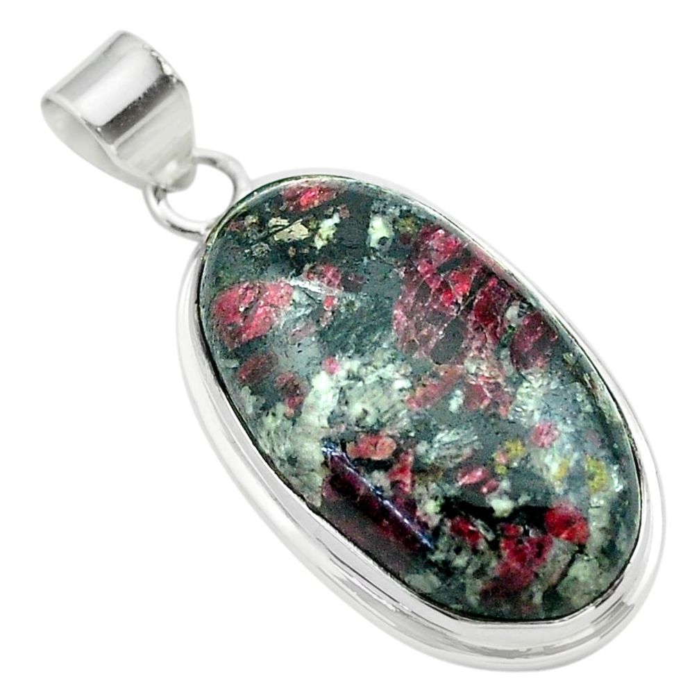 27.08cts natural pink eudialyte 925 sterling silver pendant jewelry t53797