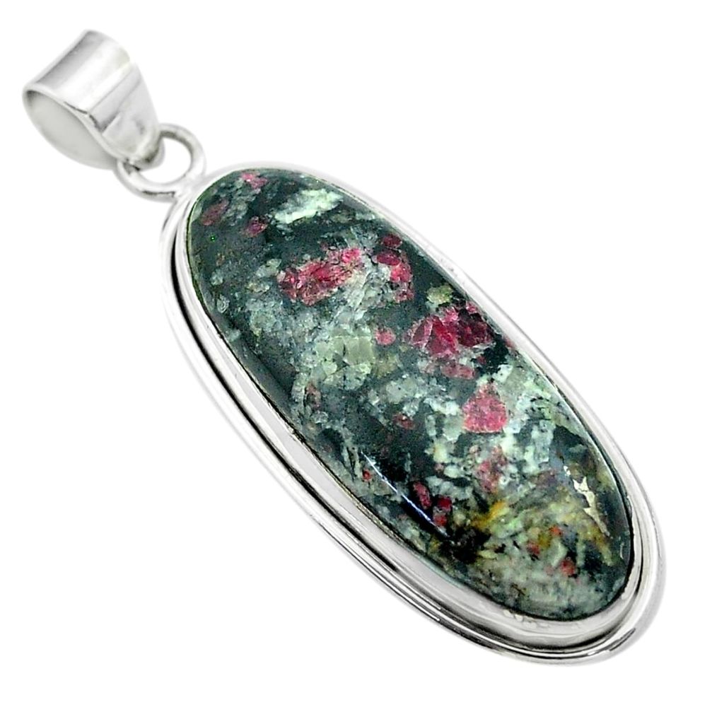 25.00cts natural pink eudialyte 925 sterling silver pendant jewelry t53799