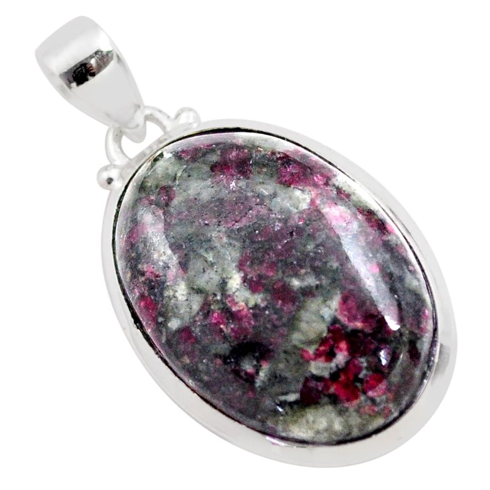 17.91cts natural pink eudialyte 925 sterling silver pendant jewelry t78747