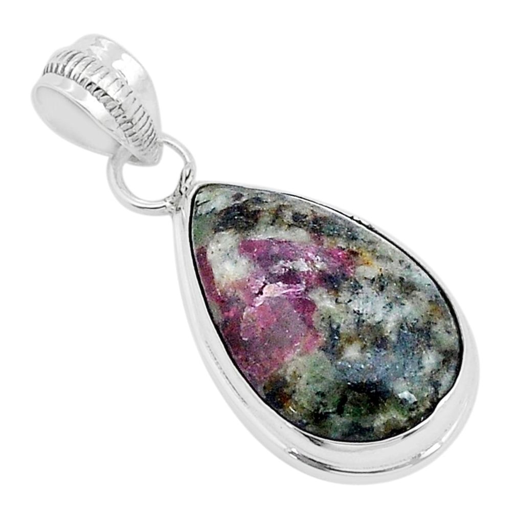 12.65cts natural pink eudialyte 925 sterling silver pendant jewelry u72577
