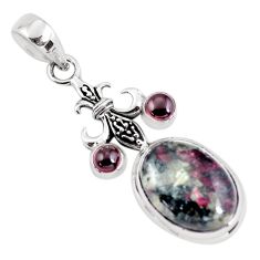 Clearance Sale- 13.34cts natural pink eudialyte garnet 925 sterling silver pendant p56853