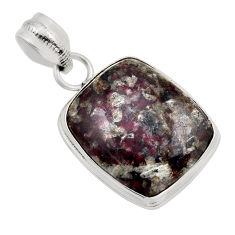 14.14cts natural pink eudialyte octagan sterling silver pendant jewelry y95485