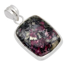 18.46cts natural pink eudialyte octagan sterling silver pendant jewelry y96075