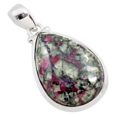 16.85cts natural pink eudialyte pear 925 sterling silver pendant jewelry t78745