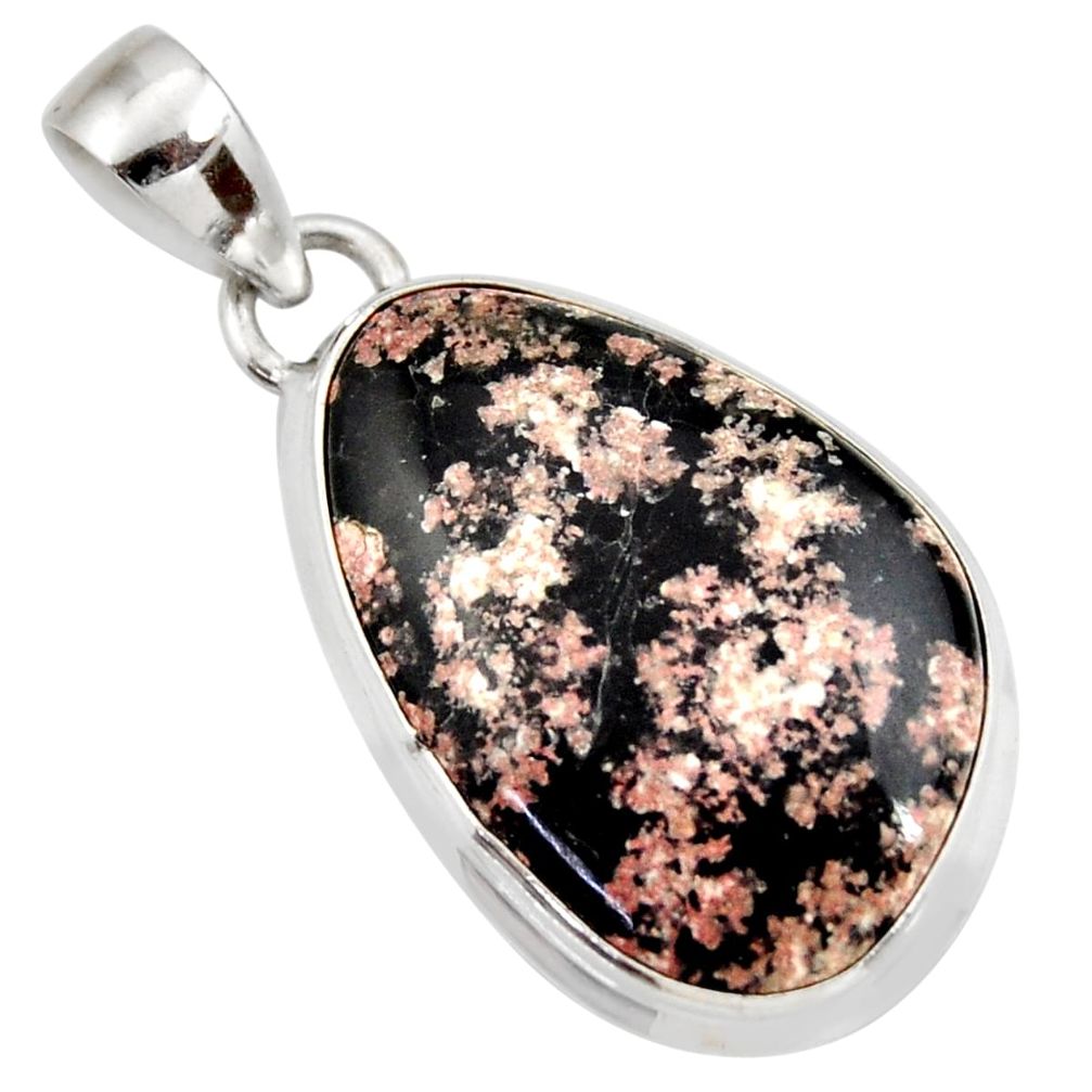 15.65cts natural pink firework obsidian 925 sterling silver pendant d42042