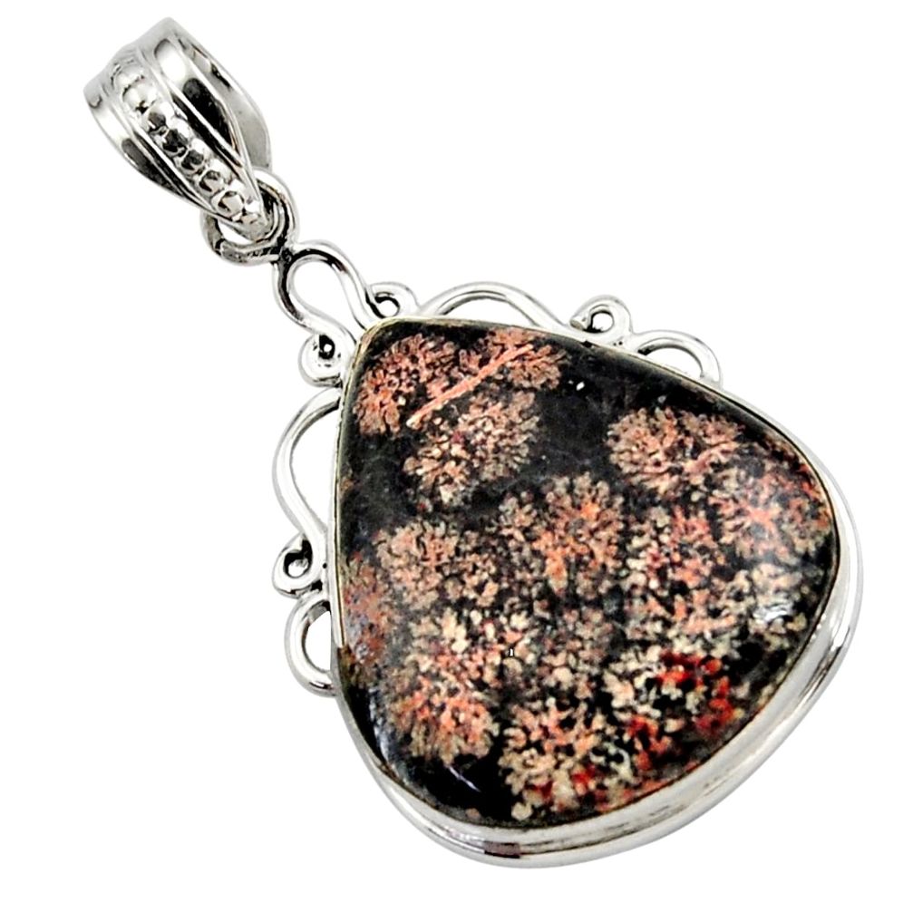 17.57cts natural pink firework obsidian 925 sterling silver pendant r27767