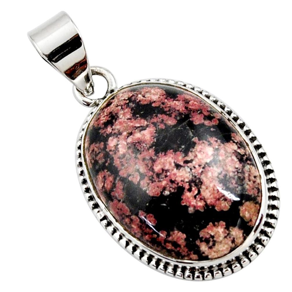 18.15cts natural pink firework obsidian 925 sterling silver pendant r27770