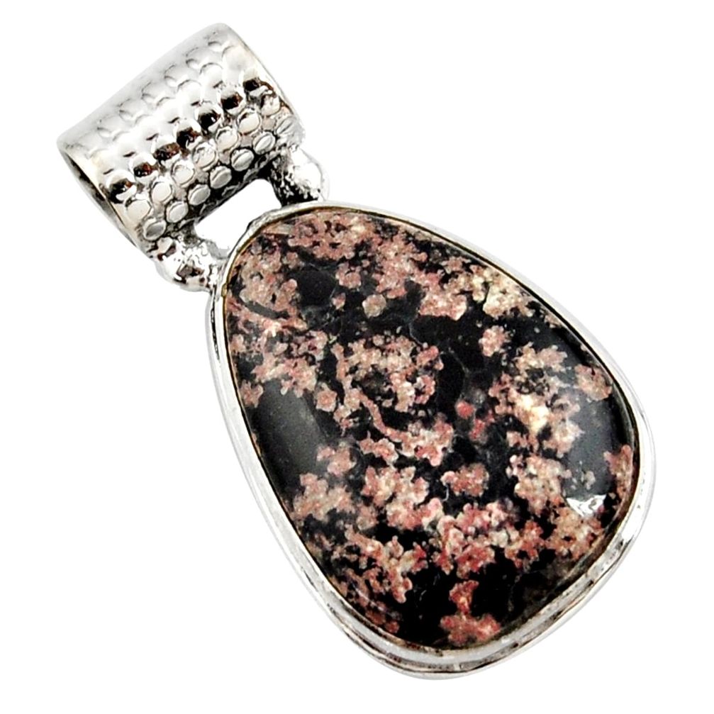 17.65cts natural pink firework obsidian 925 sterling silver pendant r27865