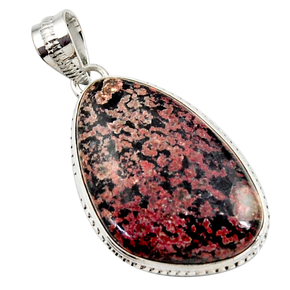 18.15cts natural pink firework obsidian 925 sterling silver pendant r27869