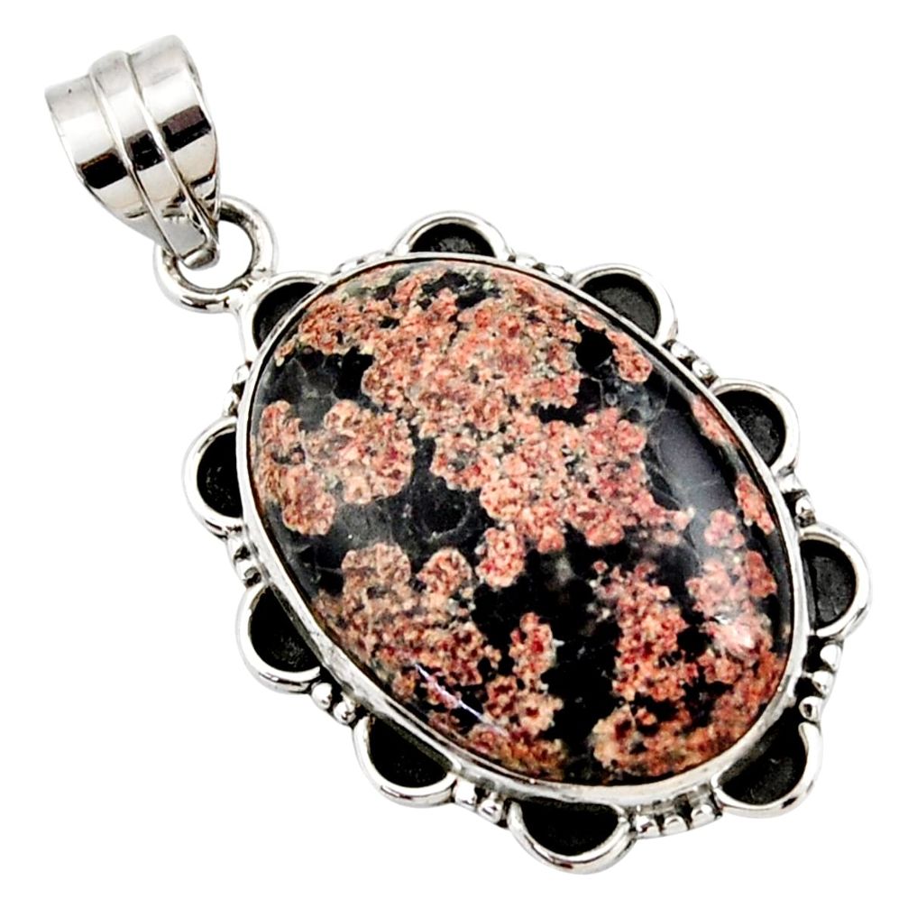 19.23cts natural pink firework obsidian 925 sterling silver pendant r27873