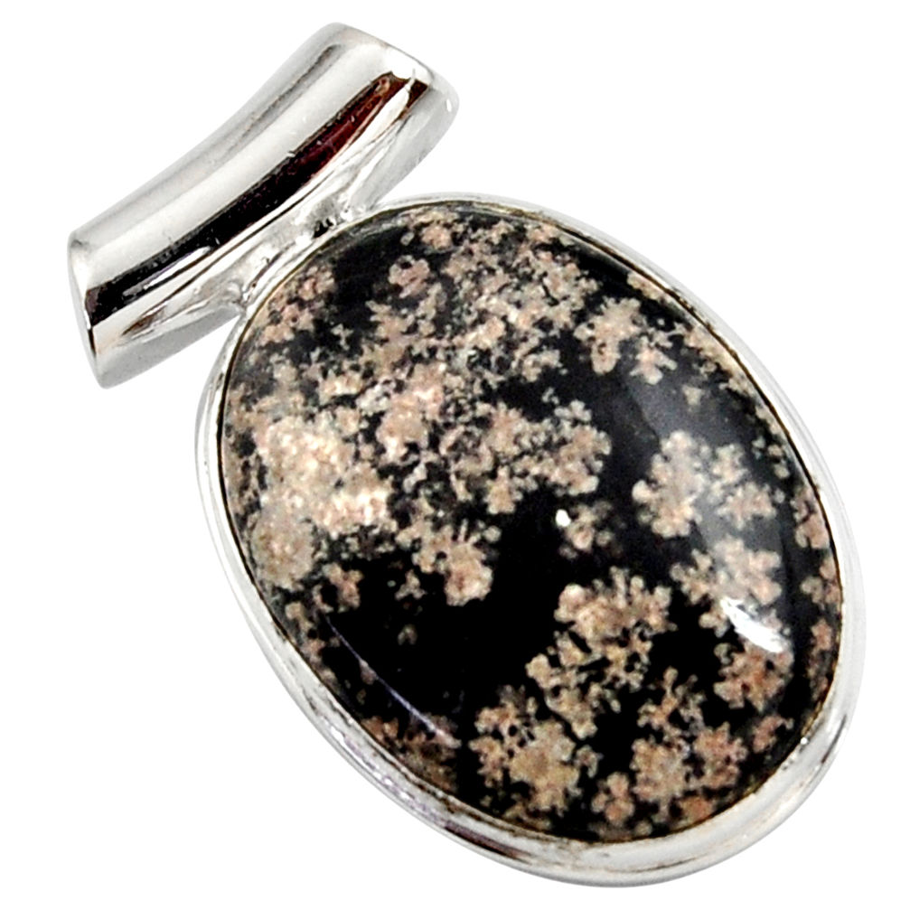 18.70cts natural pink firework obsidian 925 sterling silver pendant r27874