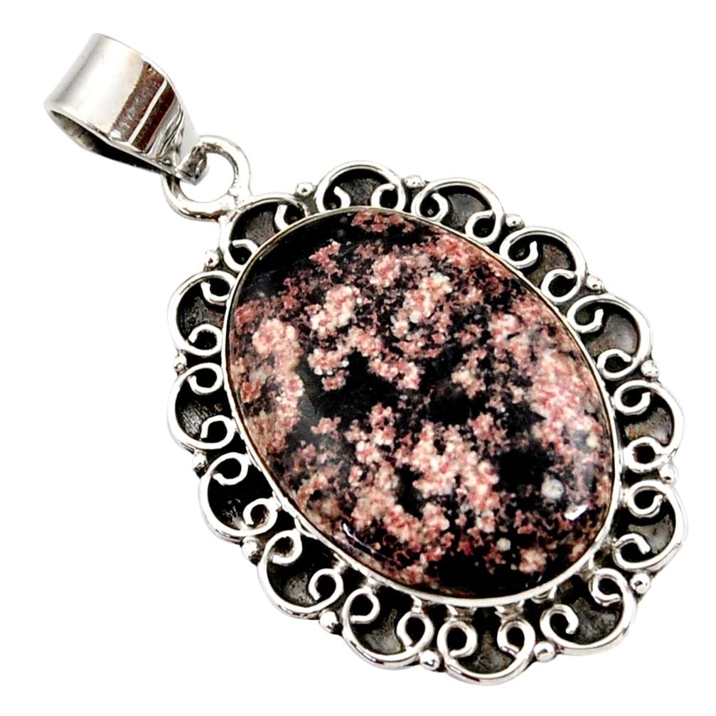 18.15cts natural pink firework obsidian 925 sterling silver pendant r27877