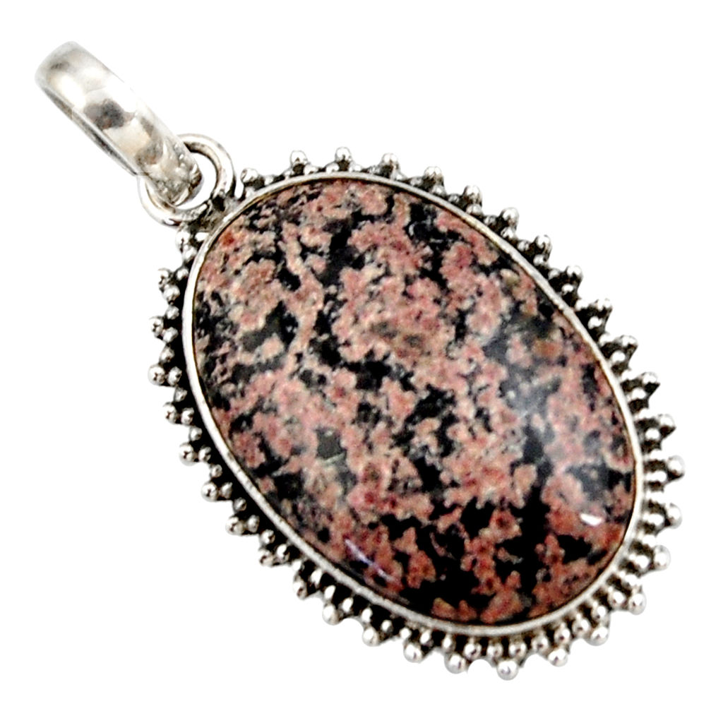 18.15cts natural pink firework obsidian 925 sterling silver pendant r27879