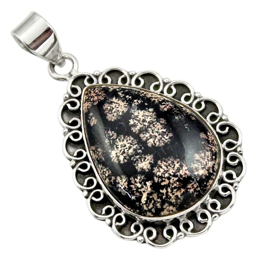 22.55cts natural pink firework obsidian 925 sterling silver pendant r32230