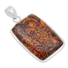 25.57cts natural pink firework obsidian octagan sterling silver pendant n32091