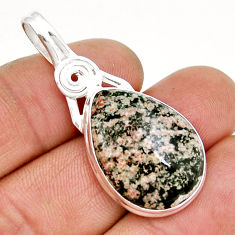 15.02cts natural pink firework obsidian pear 925 sterling silver pendant y5900