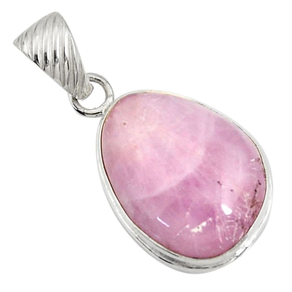 18.68cts natural pink kunzite 925 sterling silver pendant jewelry d42647