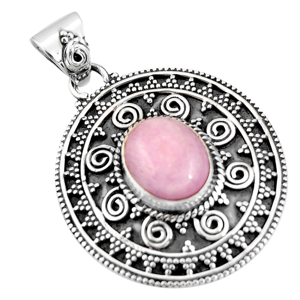 5.50cts natural pink kunzite 925 sterling silver pendant jewelry r20299