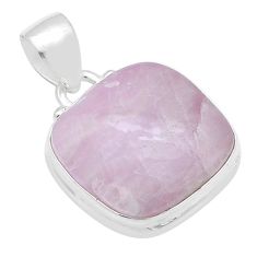 16.49cts natural pink kunzite cushion 925 sterling silver pendant jewelry u73966