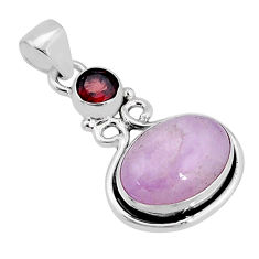 7.83cts natural pink kunzite garnet 925 sterling silver pendant jewelry y65313