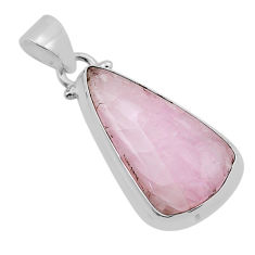 16.87cts natural pink kunzite pear 925 sterling silver pendant jewelry n51402