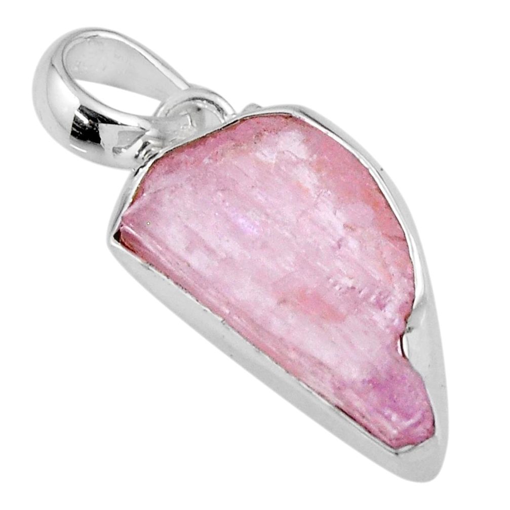 11.20cts natural pink kunzite rough 925 sterling silver pendant jewelry r56592