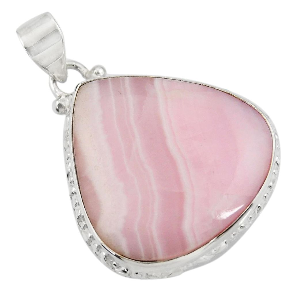 27.08cts natural pink lace agate 925 sterling silver pendant jewelry d42097