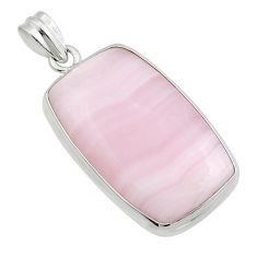 30.44cts natural pink lace agate 925 sterling silver pendant jewelry y23155