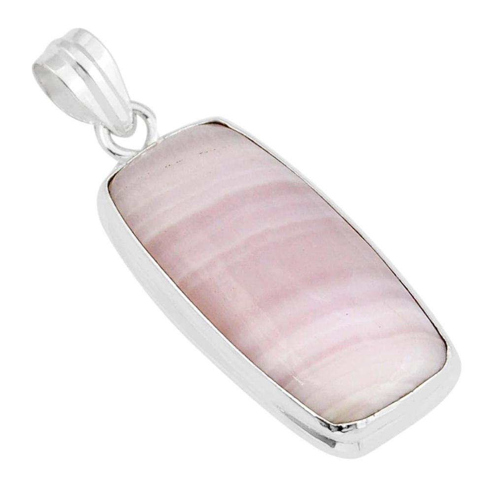 18.94cts natural pink lace agate 925 sterling silver pendant jewelry y23548