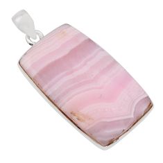 26.54cts natural pink lace agate 925 sterling silver pendant jewelry y93224