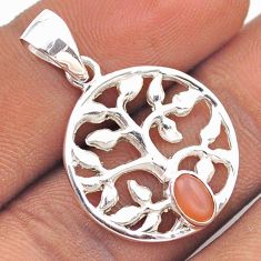 1.22cts natural pink moonstone 925 sterling silver tree of life pendant t88531
